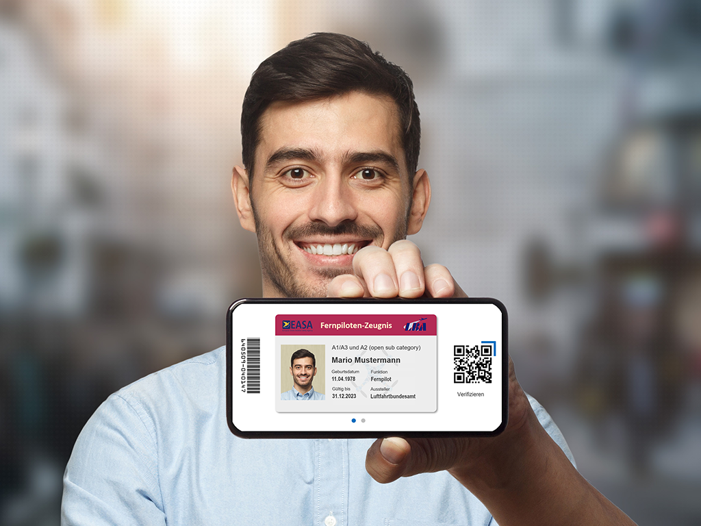 BOS-ID digitales Fernpilotenzeugnis